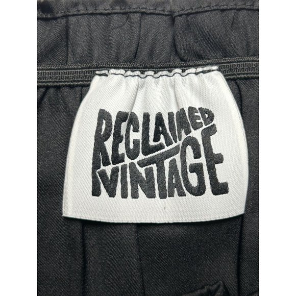 Reclaimed Vintage Ruched Spaghetti Strap Crop Top in Black - Sz 10 - Picture 5 of 8